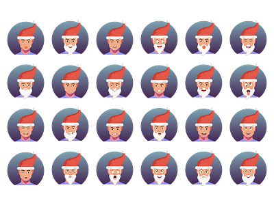 Christmas Santa Avatar claus design icon icons illustration vector