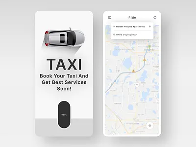 Taxi Booking App Design 🚕 app design booking car car rent car rent service mobile interface mobile ui rent a car rental app ride ride sharing taxi taxi app taxi booking taxi driver taxi trip taxi ui taxibooking trip ux design