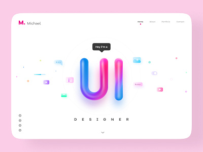 Portfolio ui concept 3d abstract app ui color colorful concept design minimul portfolio shot shots trendy ui web webdesign website