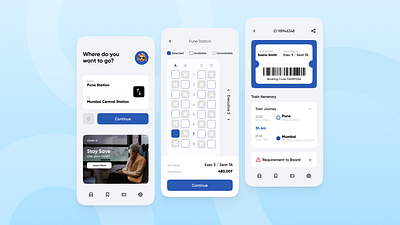 Train Booking App app design figma graphic design ui