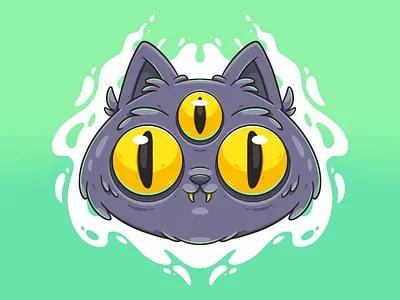 Black Cat blackcat cat character character design cute design drawing eyes game design graphic design halloween icon illustration illustrator logo nft spooky ui vector weeklywarmup