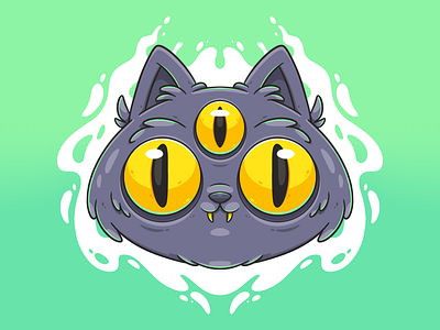 Black Cat blackcat cat character character design cute design drawing eyes game design graphic design halloween icon illustration illustrator logo nft spooky ui vector weeklywarmup