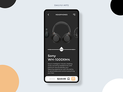 Image Slider 072 app daily ui 072 dailyui dailyui072 design e commerce ecommerce graphic design headphones image slider mobile mobile design product slider sony ui