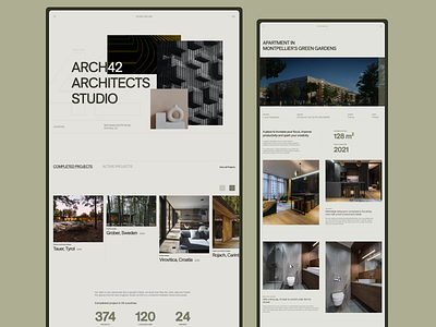 ARCH42 Architects Studio - Website app architecture building design exterior graphic design interior minimalistic real estate studio ui ux vector web design