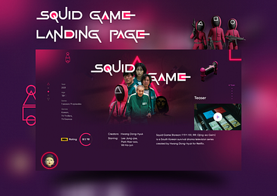 Squid Game Landing Page agency business chocolate shop dribbble figma fitness food furniture game health landing page medical photoshop ui user experience user interface ux web design web template