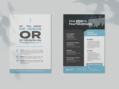 Ministry Info Handout a6 branding brochure christian church design handout minimal ministry mockup modern postcard print stationary