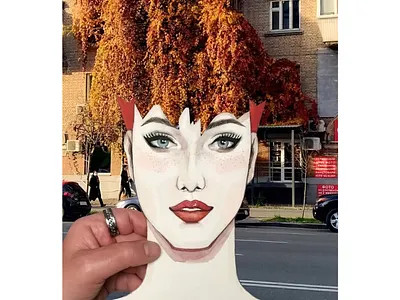 Redhead art design fashion girl illustration minimalism