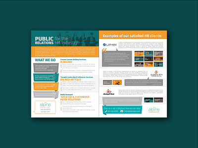 Alpine Communications SELL SHEET branding design identity infographic print sell sheet vector