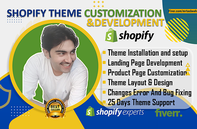 FIVERR GIG THUMBNAIL FOR SHOPIFY branding design fiverr gig graphic design illustration