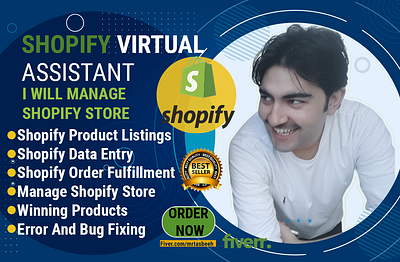 FIVERR GIG THUMBNAIL FOR SHOPIFY STORE branding design fiverr fiverr.commrtasbeeh gig graphic design ill illustration