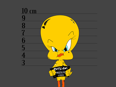 Gangster Tweety Print animation anime art branding cartoon character design digital art digital print graphic design illustration illustrator looney tunes photoshop tweetie pie tweety