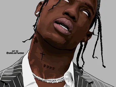 travis scott vector art by hiboart adobe art artwork branding design digital digitaldrawing drawing graphic graphic design illustration logo travisscott ui vector vexel