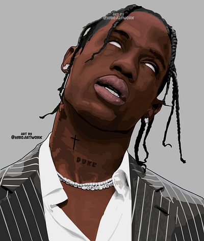 travis scott vector art by hiboart adobe art artwork branding design digital digitaldrawing drawing graphic graphic design illustration logo travisscott ui vector vexel