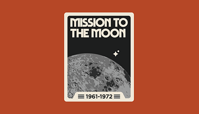 Mission To The Moon apollo moon apollo program badge logo mid century modern moon moon landing moon mission patch retro retro space space vintage