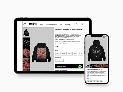 Bring me the horizon design concept site app bring me the horizon design mobil ui web world