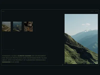 Concept / Nature / Main page envitoment global interaction main pagr minimalistic mother motion nature ui design