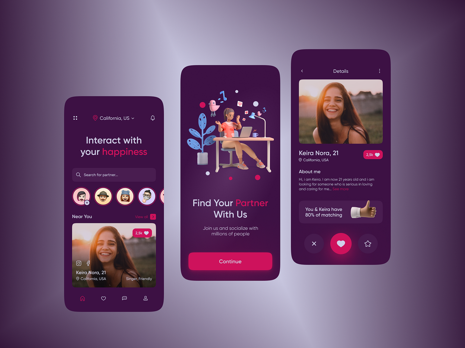 Dating App Design By Xlent Studio ️ By Xlent Studio: Ux Ui Design 