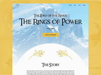The Rings of Power Hero Section Design amazon prime animation design graphic design interface lord of the rings lotr motion graphics rings of power series ui ui design ui ux web design website website design