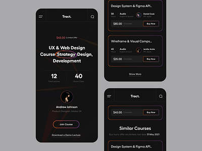 Mobile UI app app ui branding card ui clean dark theme design ios app learning mobile ui platform product design reading app reponsive typography ui ui ux user experience ux web app