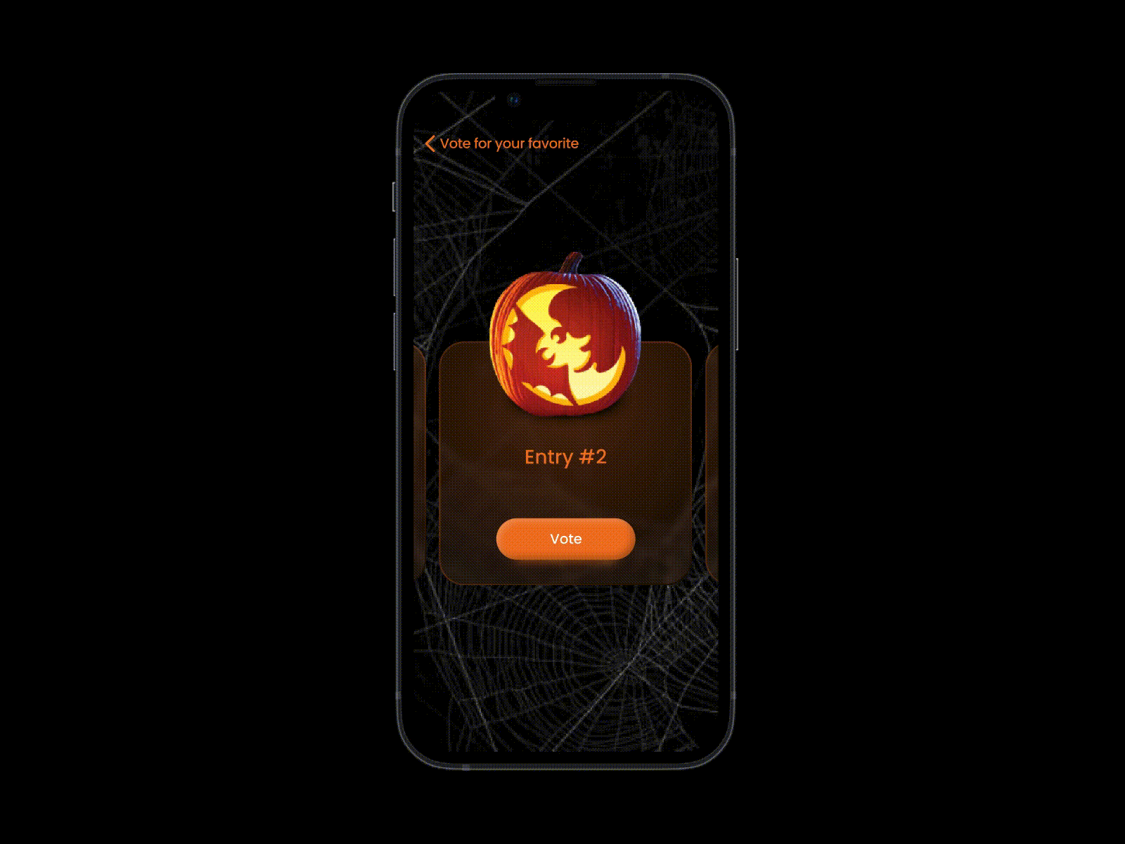 Voting app animation design glassmorphism halloween ui uianimation uidesign uimotion votingapp