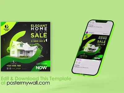 Home For Sale Social Media Post Template promotion