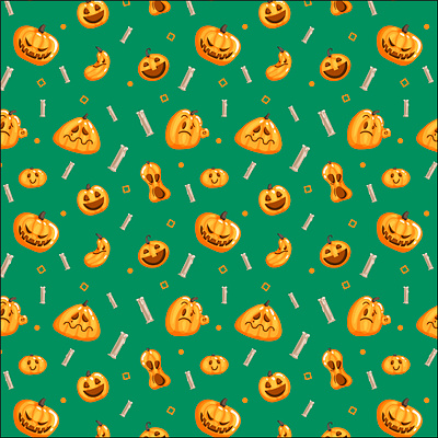 Pattern with funny pumpkins for Halloween 2d branding design graphic design halloween illustration pattern pumpkins typography vector