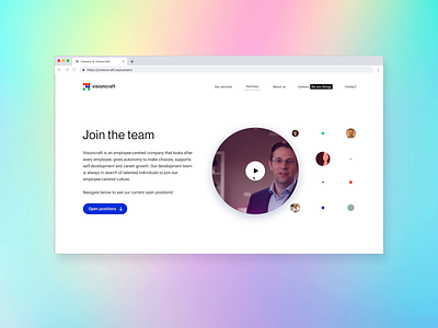 Career page design (Visioncraft.ee) design product ui ux web