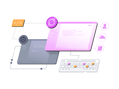 Codesphere vs. CodeSandbox codesandbox codesphere illustration page platform language programming ui vector vs