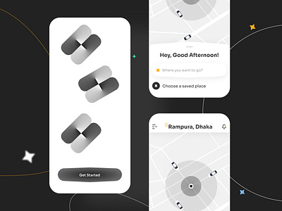 Ride Sharing App android app app deisgn booking clean concept interface ios mobile ride ride sharing taxi trending uber ui
