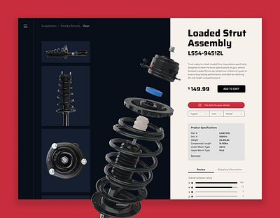 Auto Parts - eCommerce page auto automobile car clean design ecommerce interface mockup parts shopping ui web design