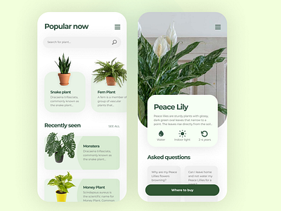 Plant UI Exploration green ui ideas plant ui ux ui inspiration plants ui plant design ui plant ideas ui ux plant