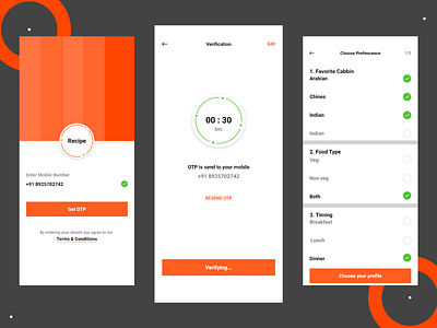 Verification pages ui design application branding design food illustration ios mobile ui product design ui uidesign uxui verification pages xd design