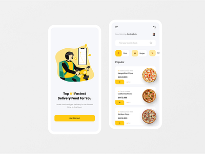 Food Delivery UI Concept app branding design dribbble illustration logo simple ui ux vector