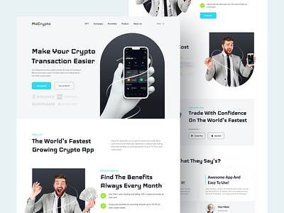MoCrypto - UI Landing Page crypto cryptocurrency design landingpage nft ui ui ux uidesign uiux webdesign