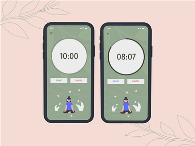 Countdown Timer 014 14 count down countdown countdown timer daily ui 014 daily ui 14 dailyui dailyui 14 design figma illustration meditation timer timer app ui ui design uiux yoga timer