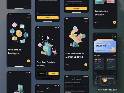 Foxcrypto - Crypto App 3d app bitcoin blockchain creative crypto crypto app cryptocurrency design ethereum finance fintech investment app modern nft portfolio saas ui ux wallet