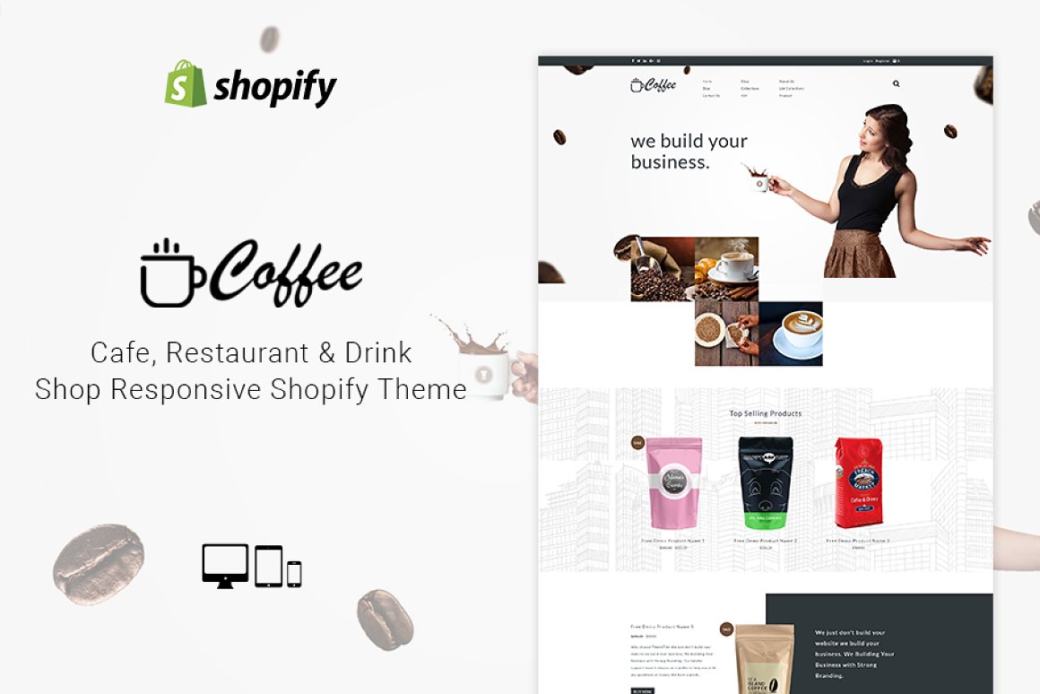 Coffee Restaurant Shopify Theme 3d animation app branding coffee coffee restaurant coffee shopify theme design drink shopify theme fashion shopify theme graphic design illustration logo motion graphics responsive responsive shopify theme shopify shopify theme theme ui