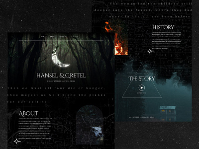 Hansel & Gretel Mocktober adobe xd dark design fairy tales graphic design grimm brothers halloween hansel and gretel horror mocktober photoshop spooky web design website xd