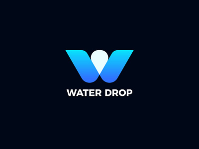 Water Drop Modern Minimalist Letter Logo Design app icon brand identity branding business logo company logo gradient logo icon letter logo logo logo design logo mark logo type minimalist modern logo print w letter logo water drop water drop logo water drop logo design water logo