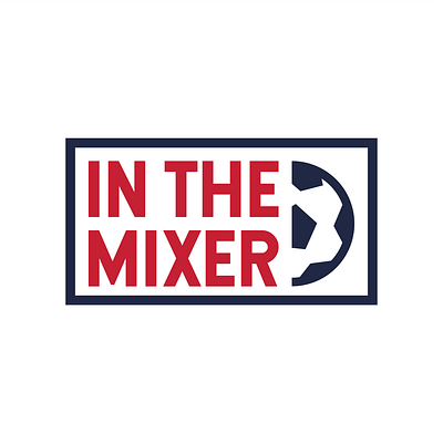 In The Mixer Logo branding design football illustrator logo minimal podcast soccer sports vector