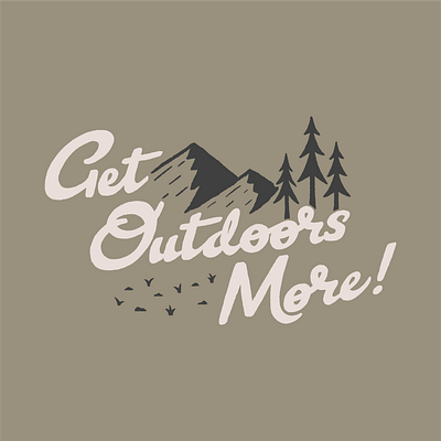 Get Outdoors More! design forest illustration illustrator minimal mountains nature outdoors procreate simple travel trees vector