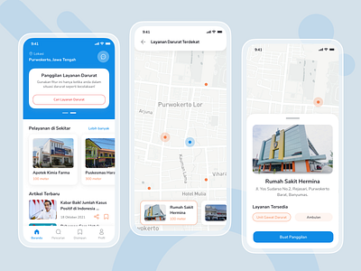 Toelang - Emergency Health Service Features app design clean design desain health app health service mobile design typography ui ui design user interface ux ux design