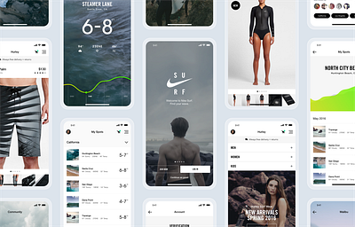 Nike Surf app appdesign ecommerce lifestyle nike surf ui ux