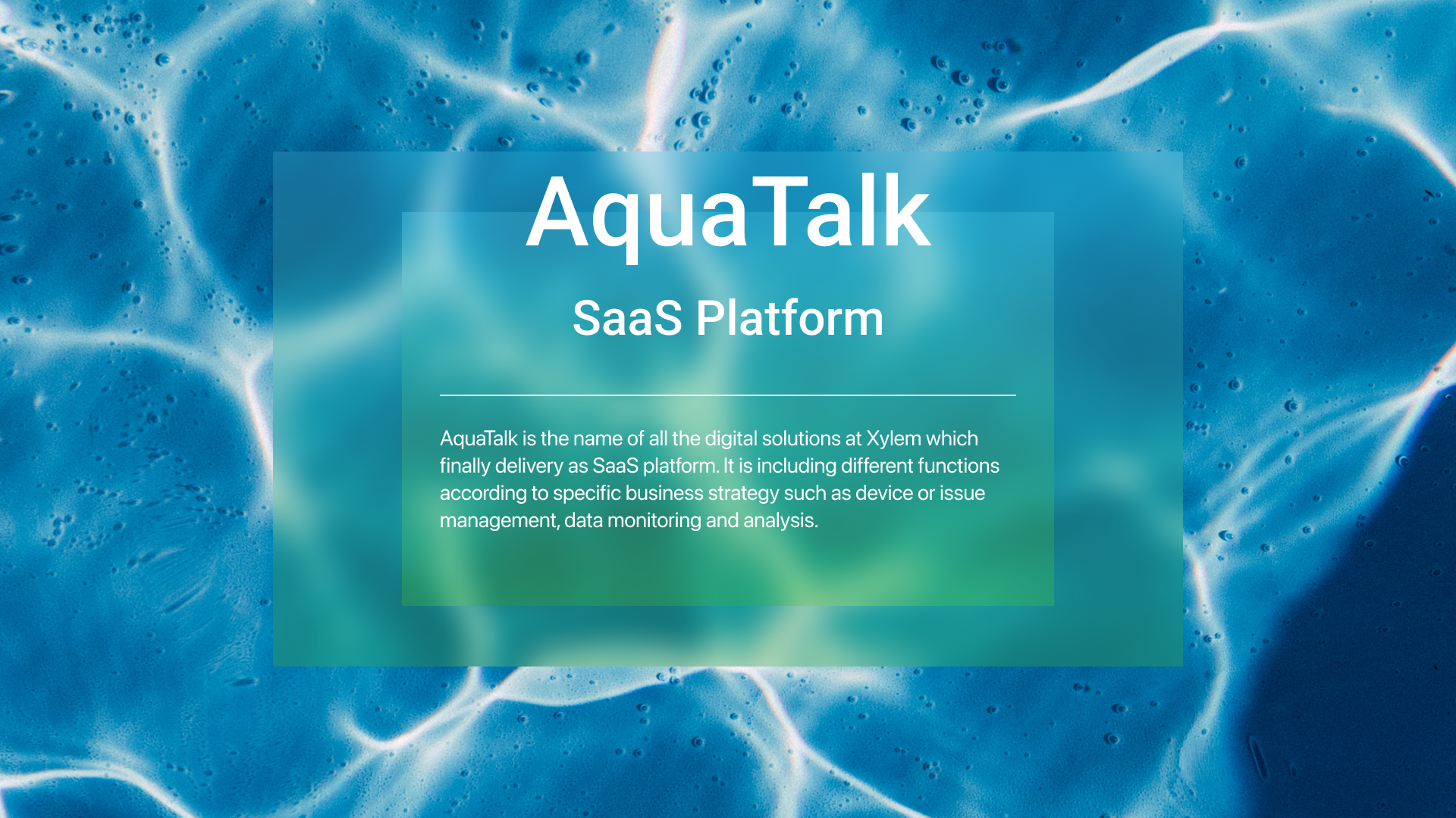 AquaTalk Digital Solution (SaaS) ux design