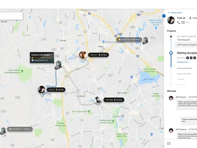 Map design in maintenance workflow ui design