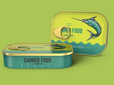 Canned Fish Tin Packaging Mockup 3d 3d illustration 3d modeling 3d rendering cad modeling canned food design fish packaging fish tin food label food packaging illustration label design label showcase product visualization