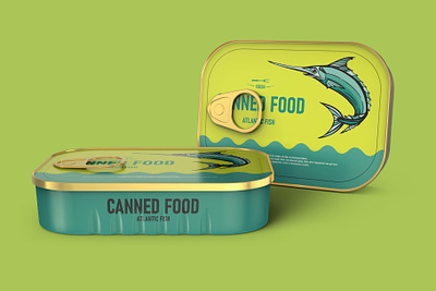 Canned Fish Tin Packaging Mockup 3d 3d illustration 3d modeling 3d rendering cad modeling canned food design fish packaging fish tin food label food packaging illustration label design label showcase product visualization