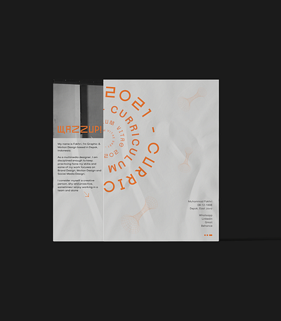 Curriculum Vitae 2021 branding curriculum design graphic design layout modern motion graphics simple typography