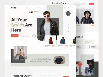 OOTD - Fashion Landing Page app branding design e commerce fashion landingpage onlineshop uidesign user experience userinterface ux website