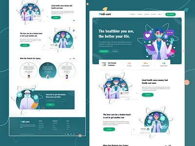 Medical Service Landing Page best designer health tracking healthcare healthtech homepage landing page medical medical app medicine medicine product medicine service medtech old care online medicine uiux visual identity web web application web design website